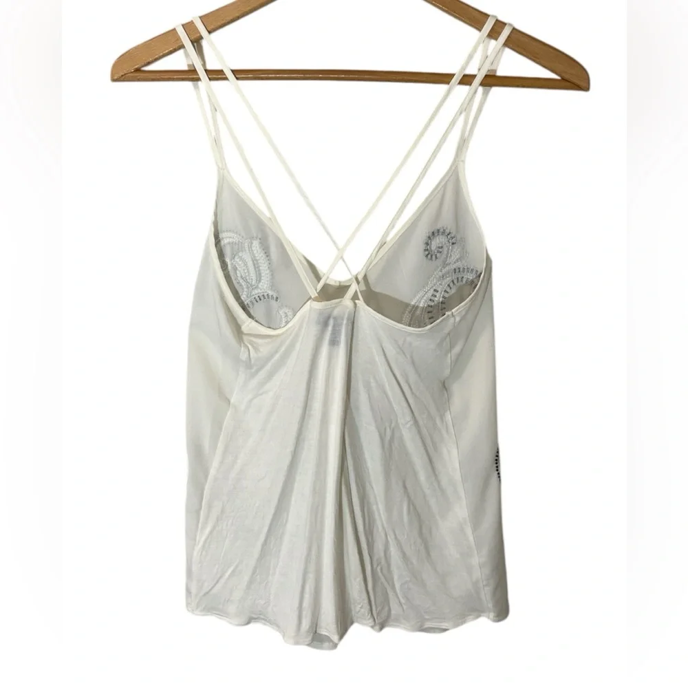 B7- Express White and Black Embellished Women's Small Beaded Tank Top